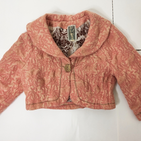 Vintage Anthropologie Burning Torch  Crop Blazer - Picture 3 of 10